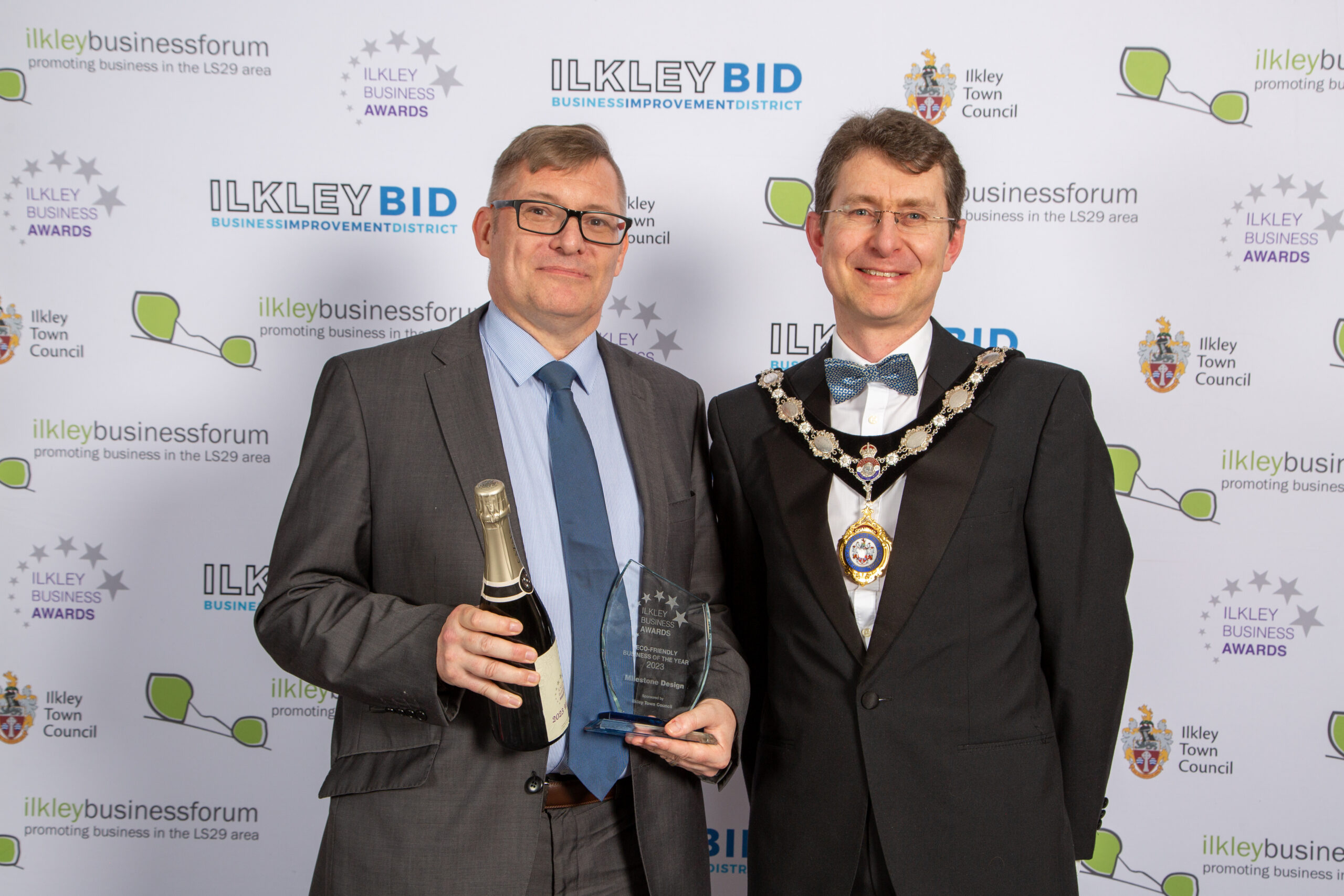 Eco Friendly Business 2023 Winner Milestone Eco Kitchens with sponsor Ilkley Town Council
