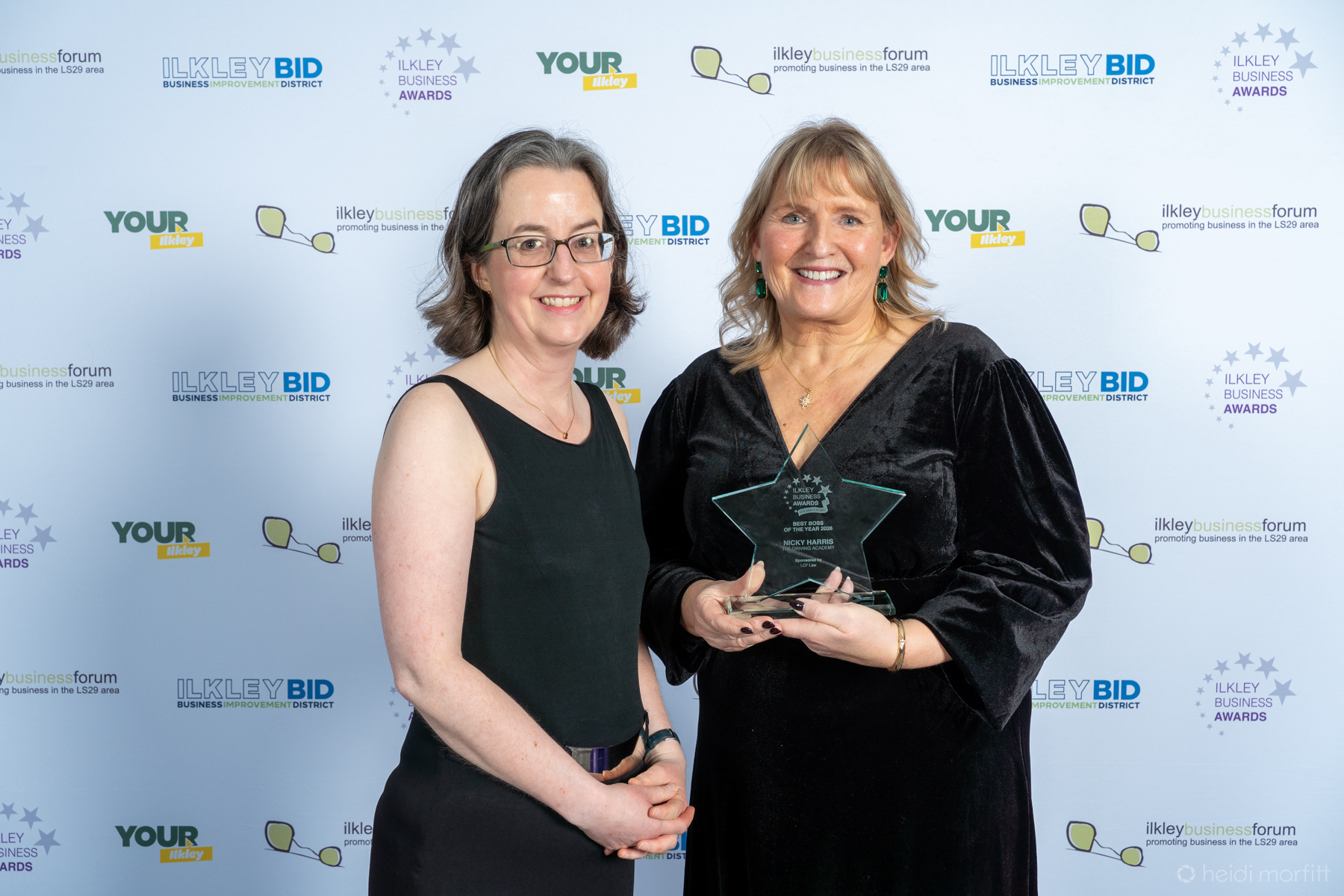 Nicky Harris The Driving Academy Best Boss of the year 2026 with sponsor